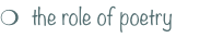 m  the role of poetry