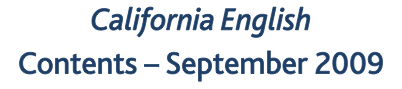 California English Contents &ndash; September 2009