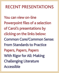 RECENT PRESENTATIONS  You can view on-line  Powerpoint files of