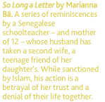 So Long a Letter by Marianna B&acirc;. A series of reminiscences by a