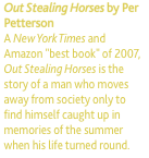 Out Stealing Horses by Per Petterson A New York Times and Amazo
