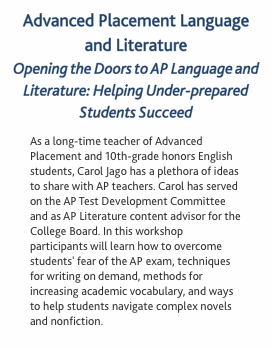 Advanced Placement Language and Literature Opening the Doors to