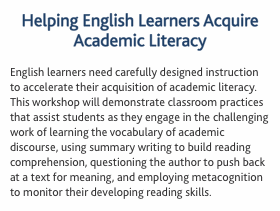 Helping English Learners Acquire Academic Literacy  English lea