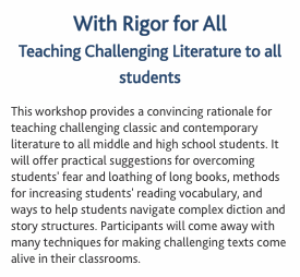 With Rigor for All Teaching Challenging Literature  to all stud