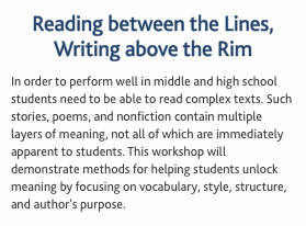 Reading between the Lines, Writing above the Rim  In order to p