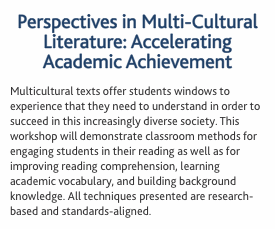 Perspectives in Multi-Cultural Literature: Accelerating Academi