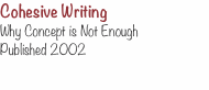 Cohesive Writing Why Concept is Not Enough Published 20